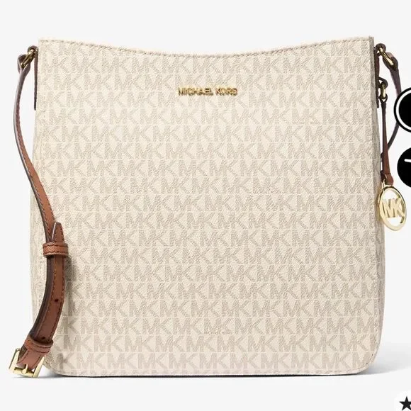 Michael Kors Jet Set Travel Large Logo Messenger Bag - Picture 2 of 15